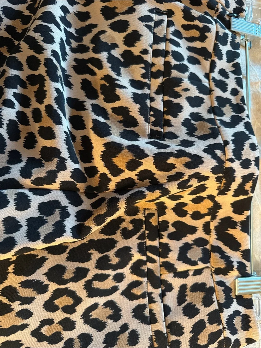 kate spade Leopard Print Stretch Trousers - Tan & Black